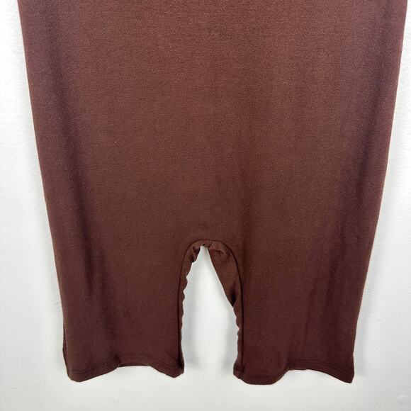 NWT Baby Mama Naked Wardrobe Womens High Neck Brown Jumpsuit Short Romper Small - Picture 4 of 9